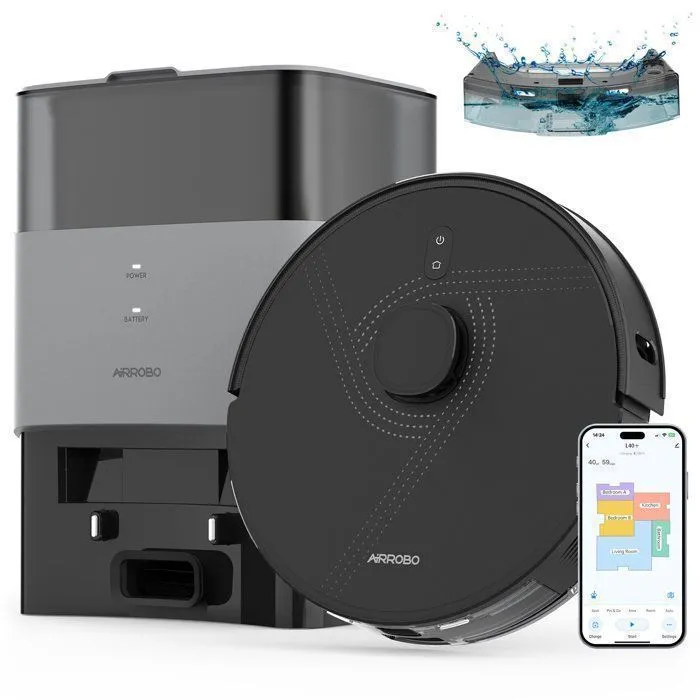 AIRROBO L40+ Aspirador Robot Inteligente 3-em-1 com Estação de Autoesvaziamento